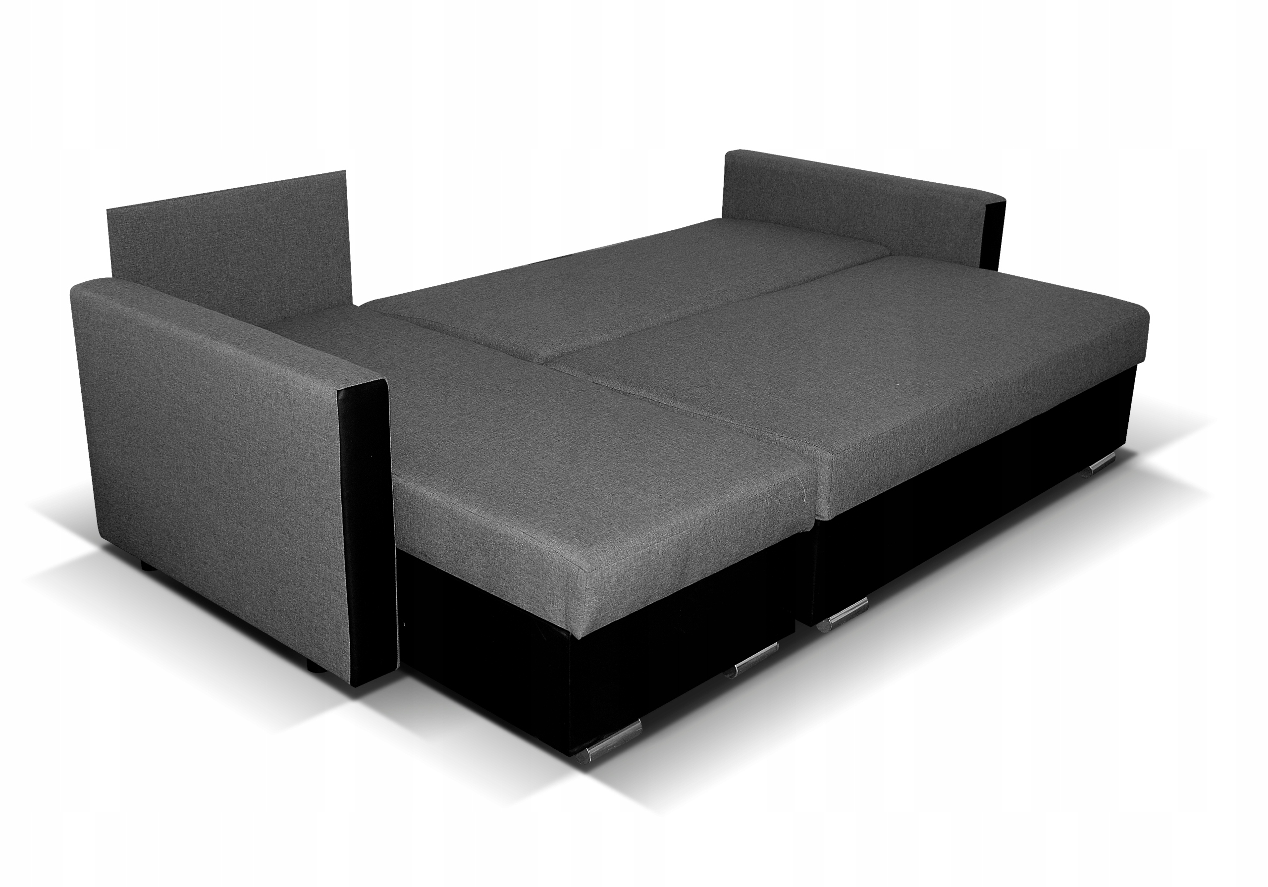 Narożnik 2x pojemnik spanie sprężyny + gratis Kolor obicia odcienie szarości