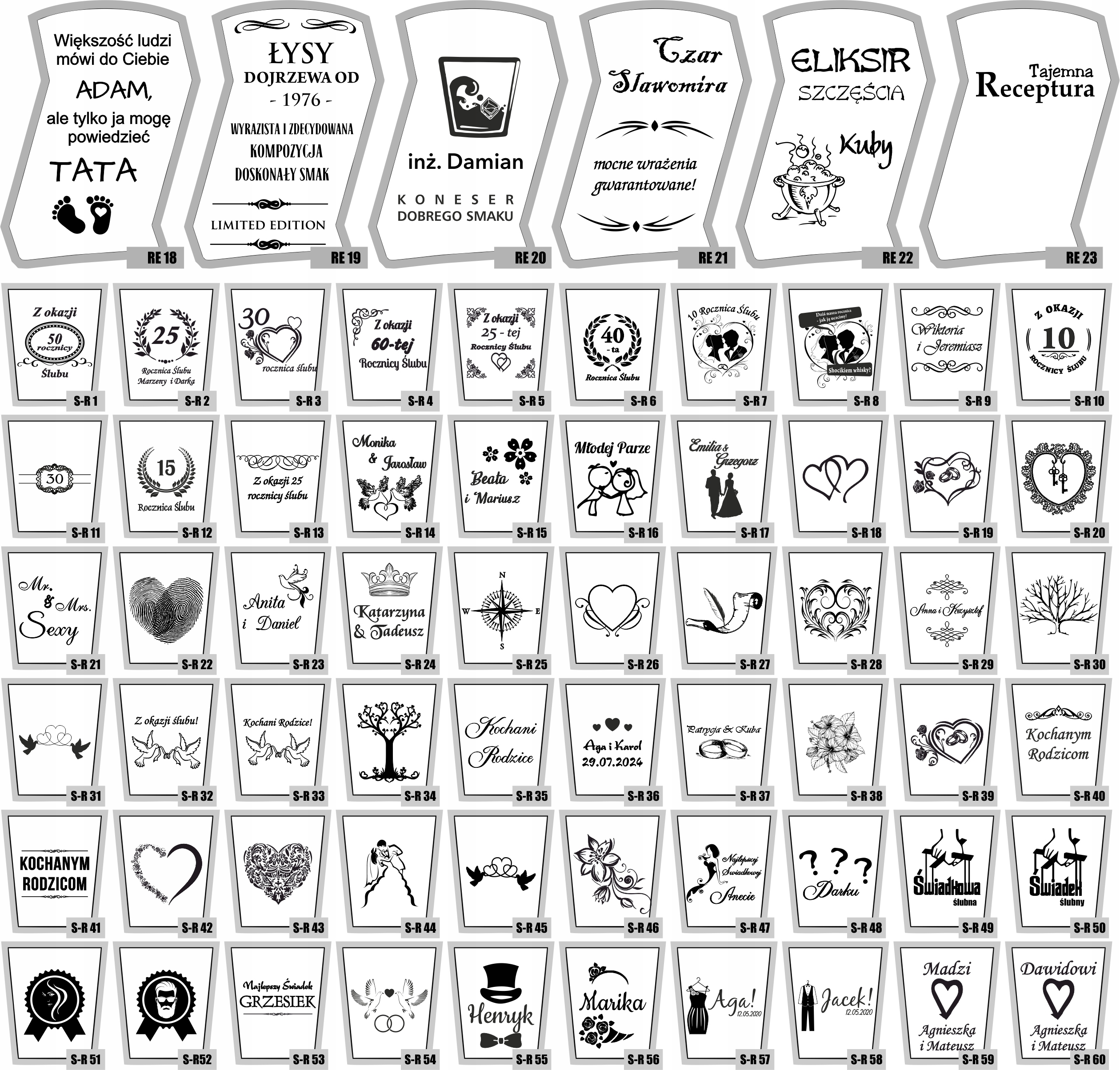 Zestaw do Whisky Karafka sześć szklanek z GRAWEREM Informacje dodatkowe możliwość graweru