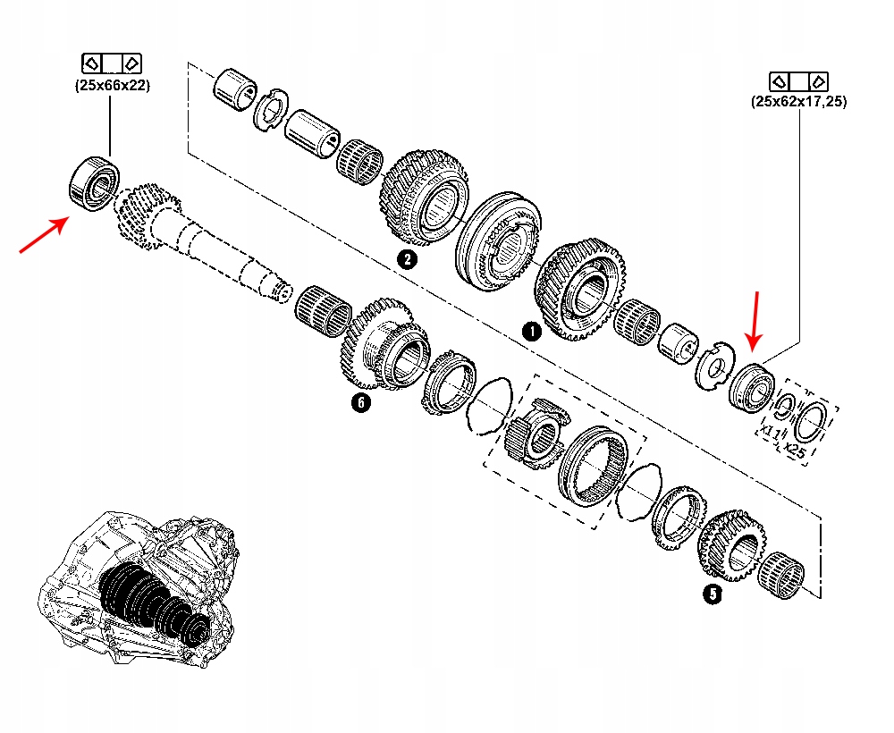 LOZYSKA SKRZYNI BIEGOW PK6 PF6 RENAULT MASTER 2 3 Engine Type Diesel