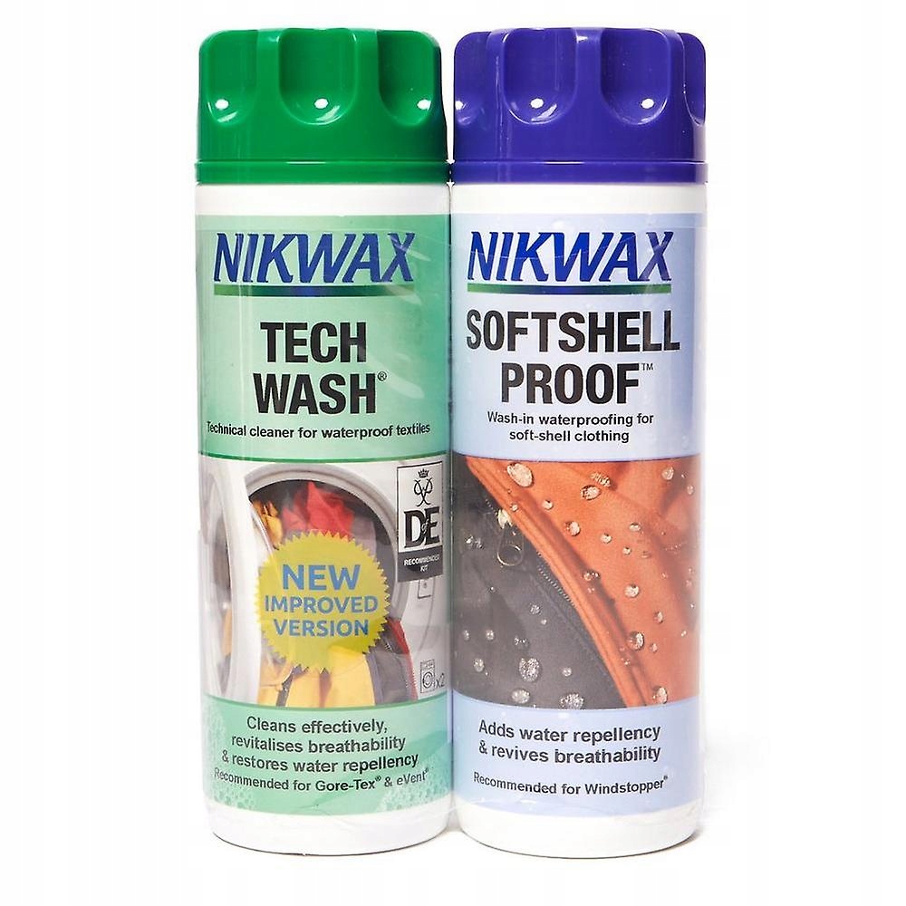 

Nikwax Tech Wash 300ml + Softshell Proof 300ml