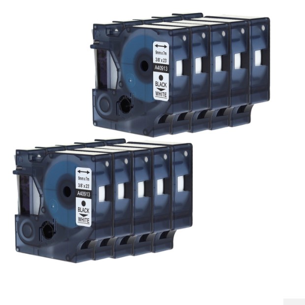 

Taśma do Dymo 40913 9mm biała/czarny Zestaw 10 Szt