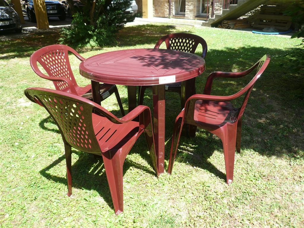 OGRODOWY BORDOWY ZESTAW 4+1 KRZESŁA STÓŁ PLASTIK EAN (GTIN) 727682301859
