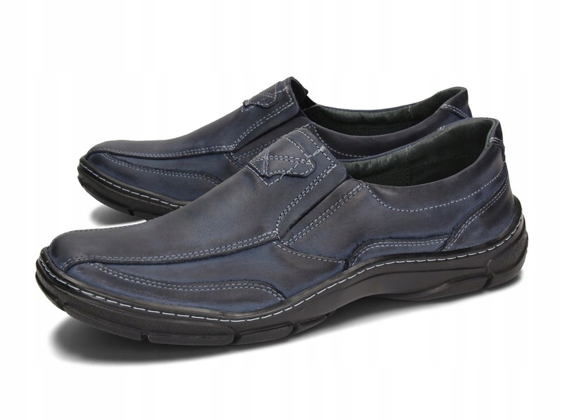 MOKASYNY PÓŁBUTY POLSKIE SKÓRA SYRIUS 150 BLUE 48 Marka inna