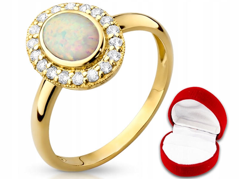 

Swarovski Złoty pierścionek z Opalem pr.585 r15