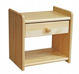 Dřevěná noční stolek s zásuvkou nakastlik borovice, polička na postel, dřevěná