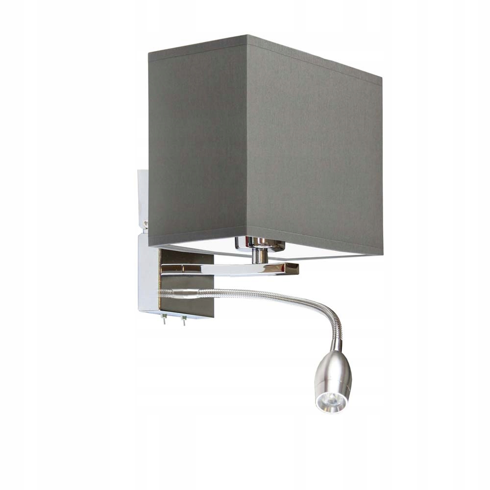 Szary kinkiet ADDIS lampa do czytania + panel LED