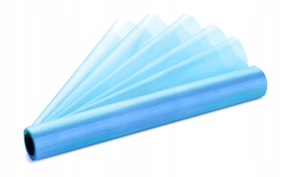 

Organza Błękitna rolka 36 cm x 9m tkanina materiał