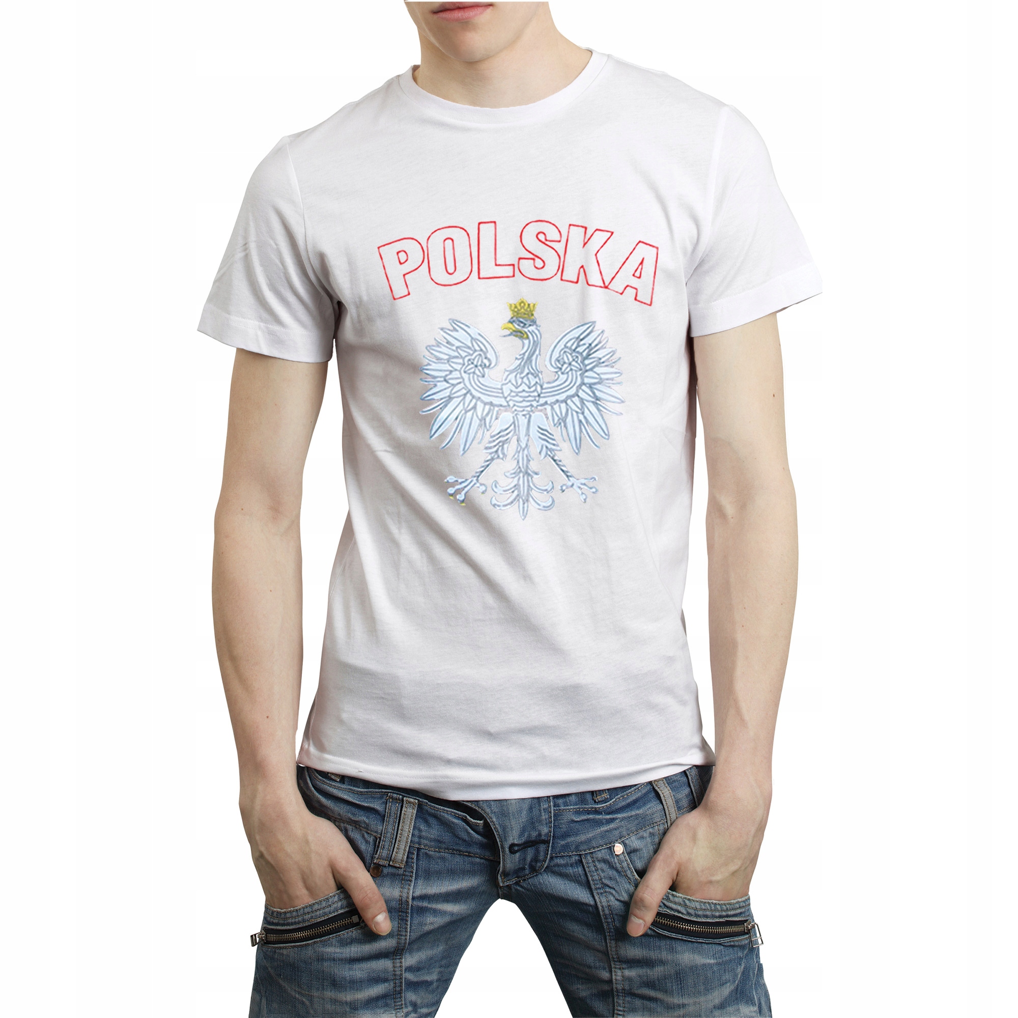 

Koszulka Kibica Polska Tshirt z Orłem Wxm 5XL biał