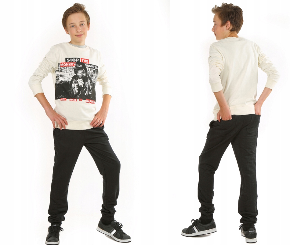 

Spodnie dresowe dla chłopca, gładkie 140 Czarny