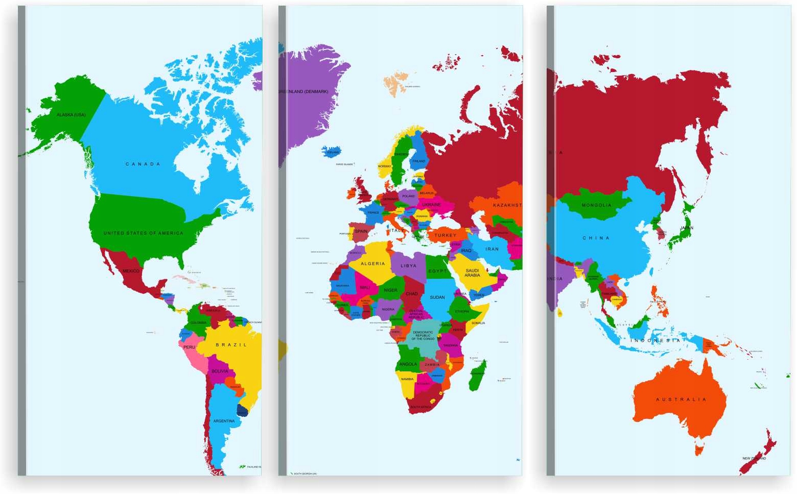 

Tryptyk Obraz Na Ścianę Kolorowa Mapa 980 Wzorów