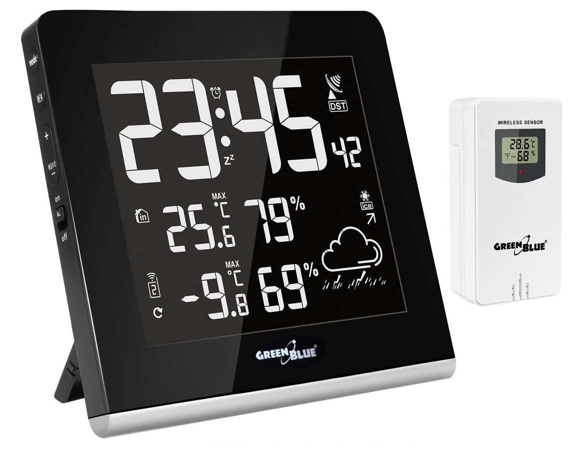 МЕТЕОСТАНЦИЯ DCF ПОГОДЫ ЧАСЫ БУДИЛЬНИК ТЕРМОМЕТР