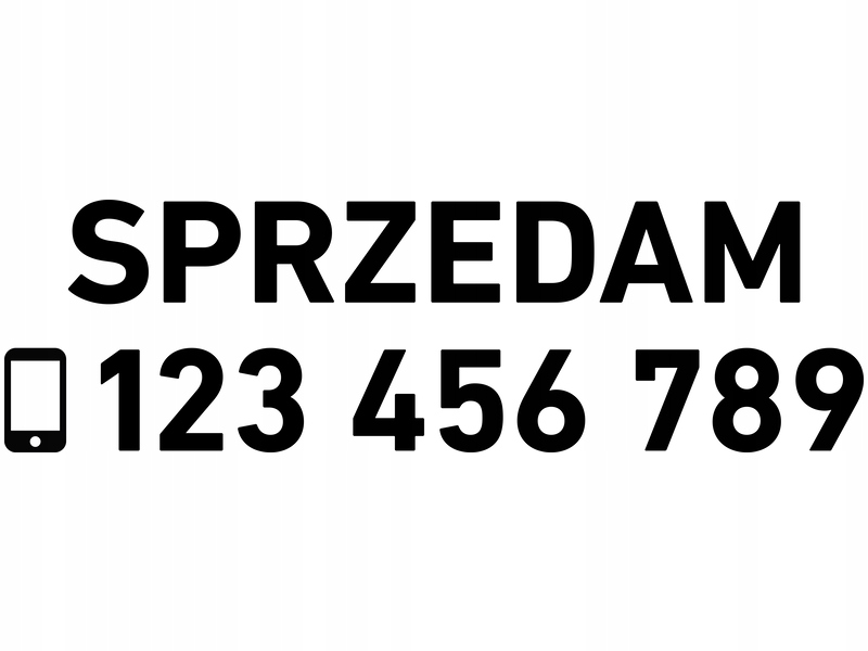 

Naklejka informacyjna Sprzedam Numer Telefonu 10cm