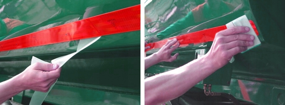 TAŚMA ODBLASKOWA SAMOPRZYLEPNA NAKLEJKA CZERWONA Kolor dominujący pomarańcze i czerwienie