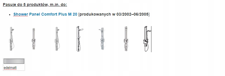 Hansgrohe Suwak do panela prysznicowego Pharo Linia Pharo Comfort Plus
