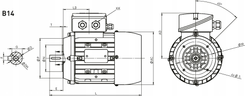 SILNIK ELEKTR. 0,75KW/3FAZ Z REDUKTOREM 63 1/40 Marka Intec