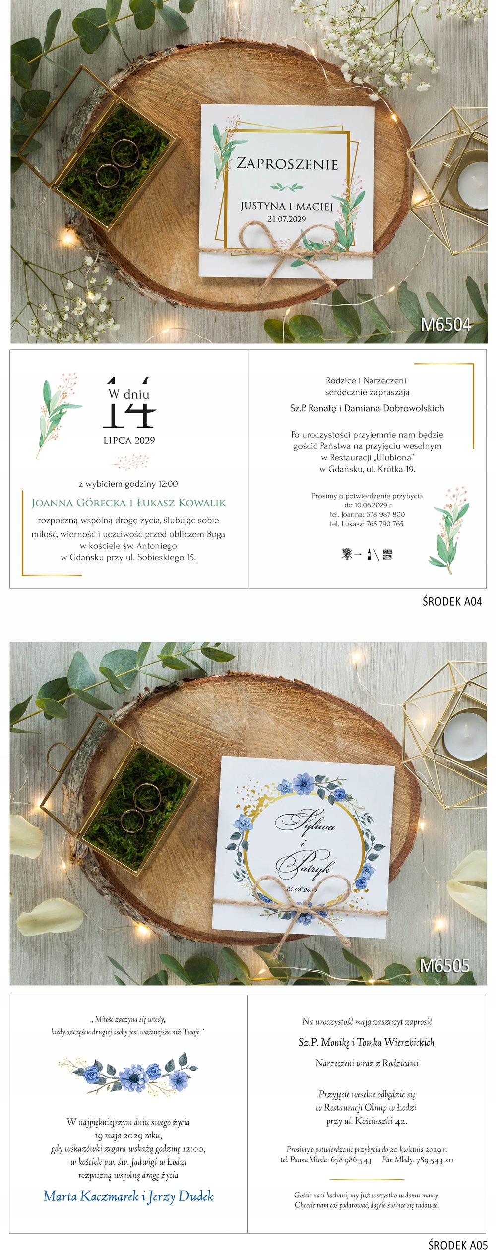 Zaproszenia na ślub cywilny wesele boho W 2 DNI! Liczba sztuk 1 szt.