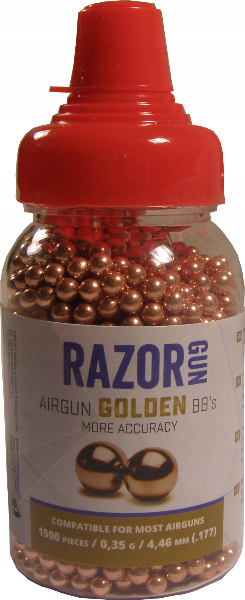 

Śrut Kulki Bbs Złote.stalowe 4,5mm=4,46-1500szt