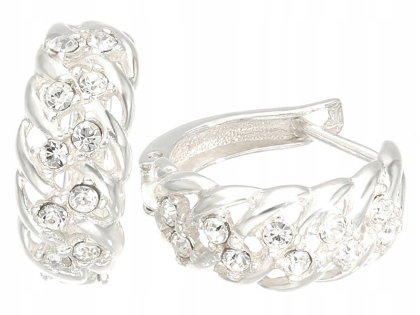 

Kolczyki Srebrne z cyrkoniami Chałka jasne kółka