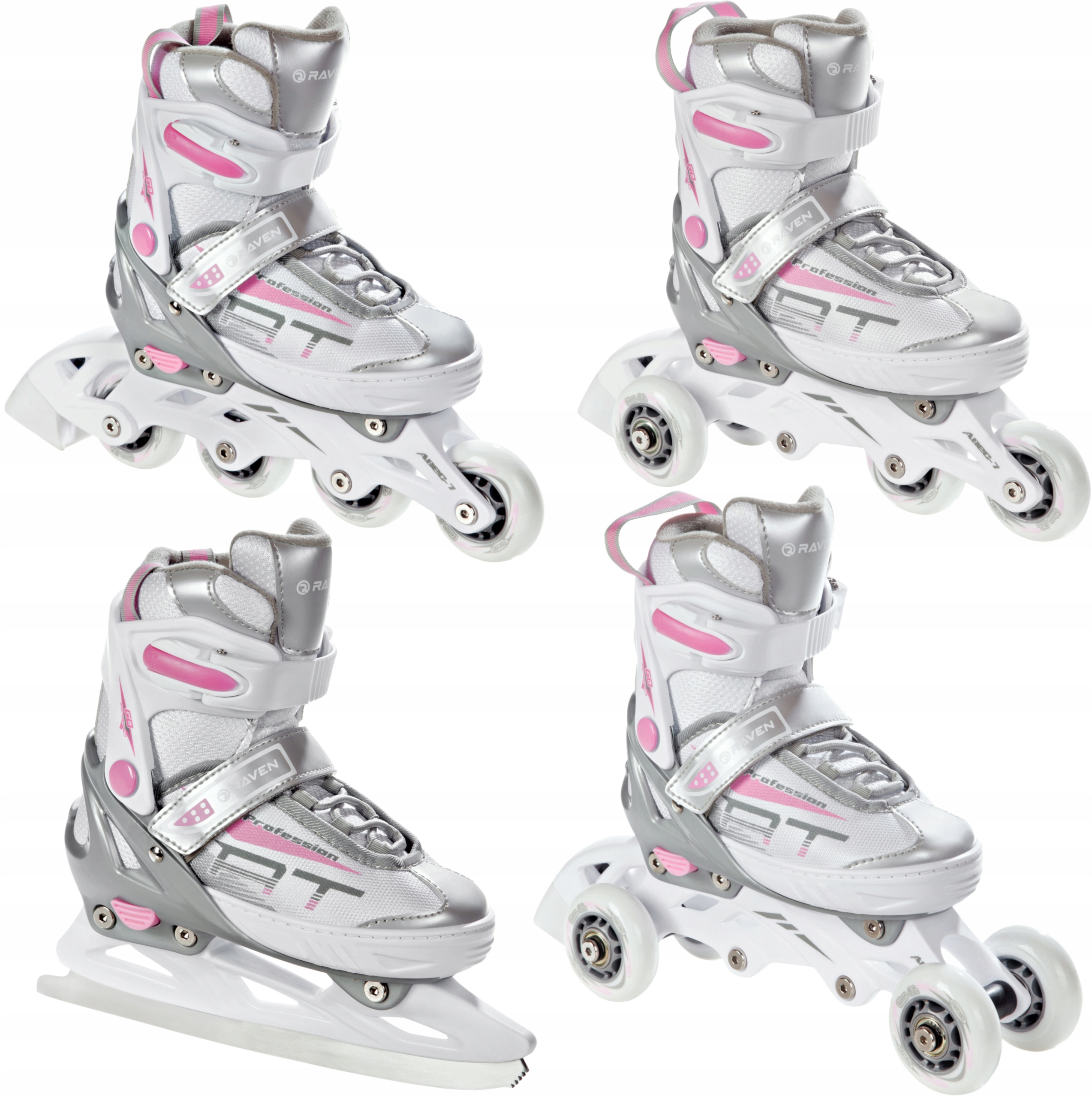 

Rolki Łyżwy 4w1 Raven Profession White/Pink 31-35