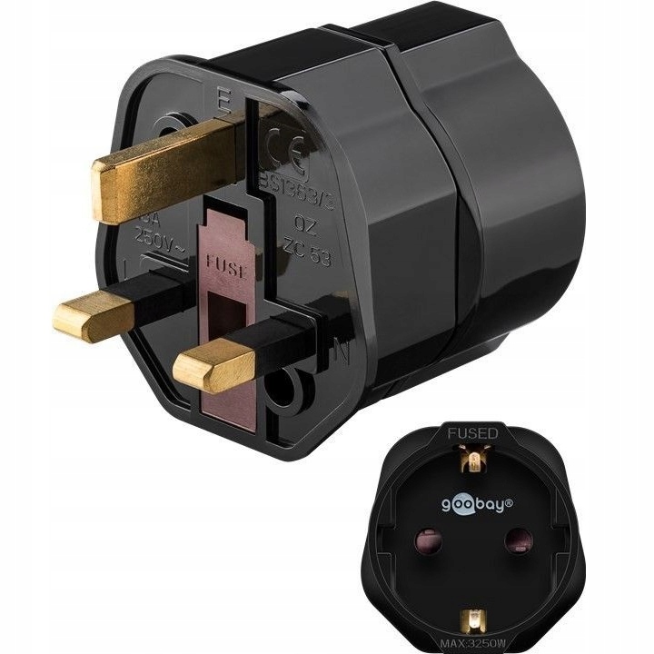 

Adapter podróżny 13A wtyk angielski, Gb, Hongkong