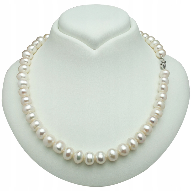 

Srebrny Naszyjnik Z Prawdziwych Białych Pereł