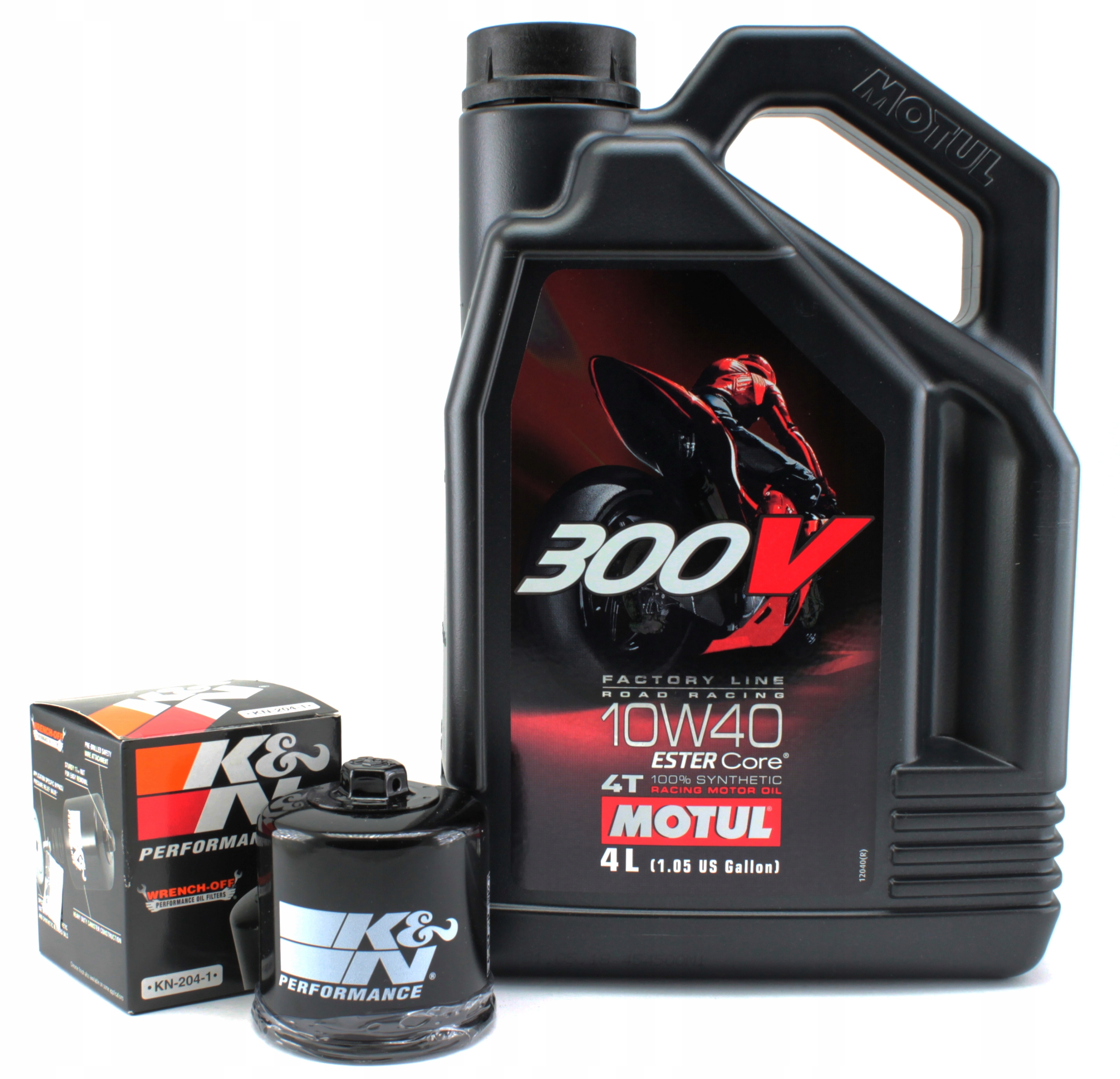 

Olej Motul 300V 10W40 4L filtr oleju Kn