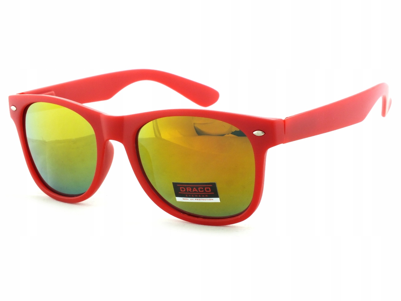 

klasyczne Okulary nerdy Lustrzanki czerwone UV400