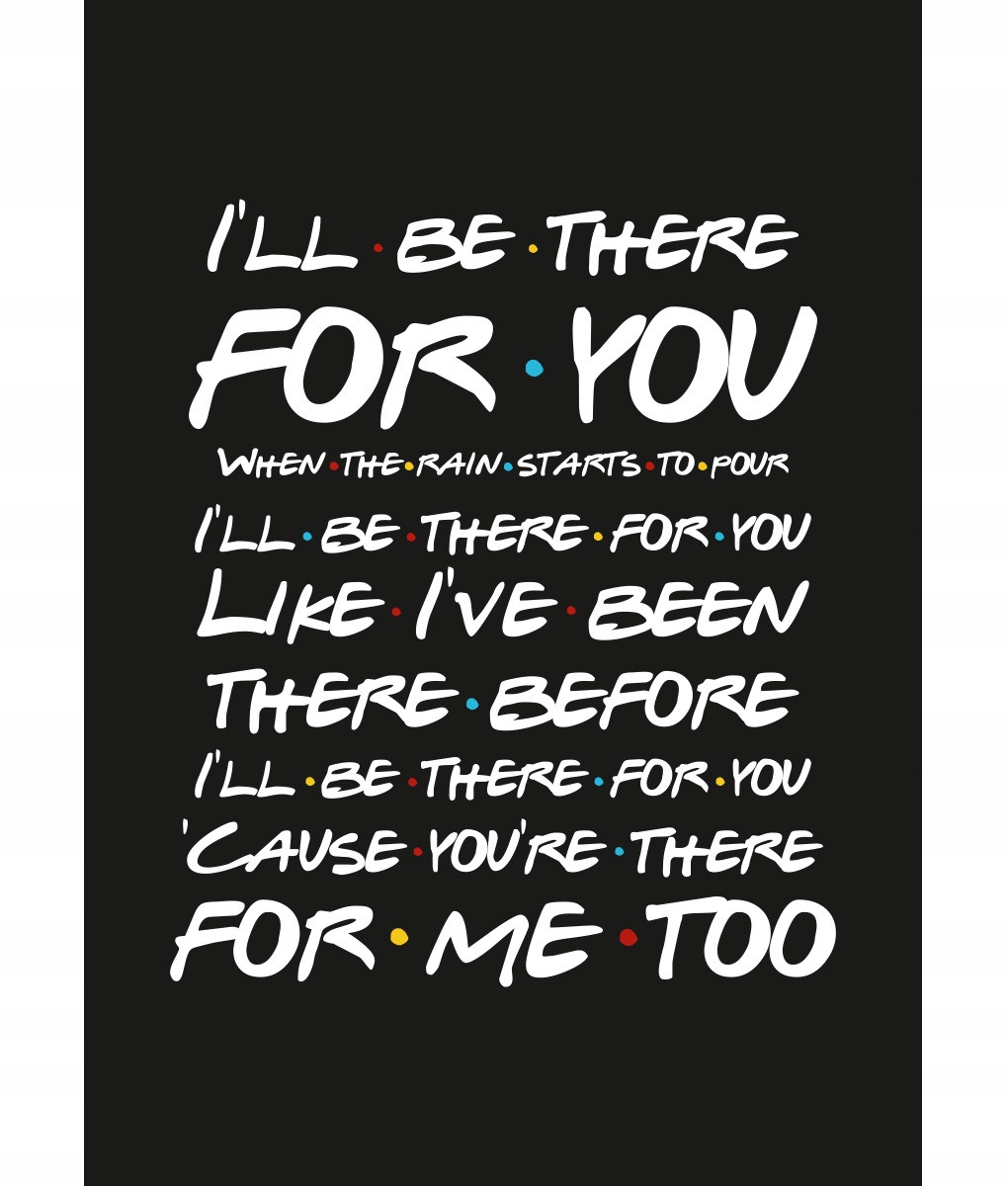 Plakat Friends - tekst - czarny - A4