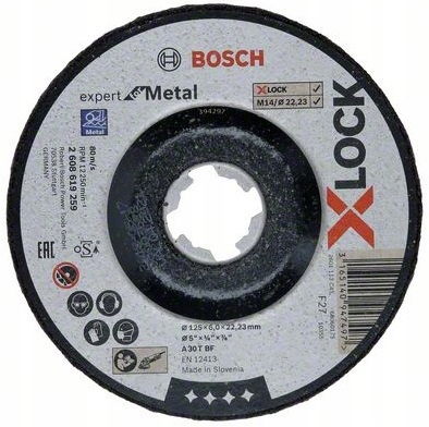 

Bosch Tarcza Korundowa do stali 125/6mm X-lock
