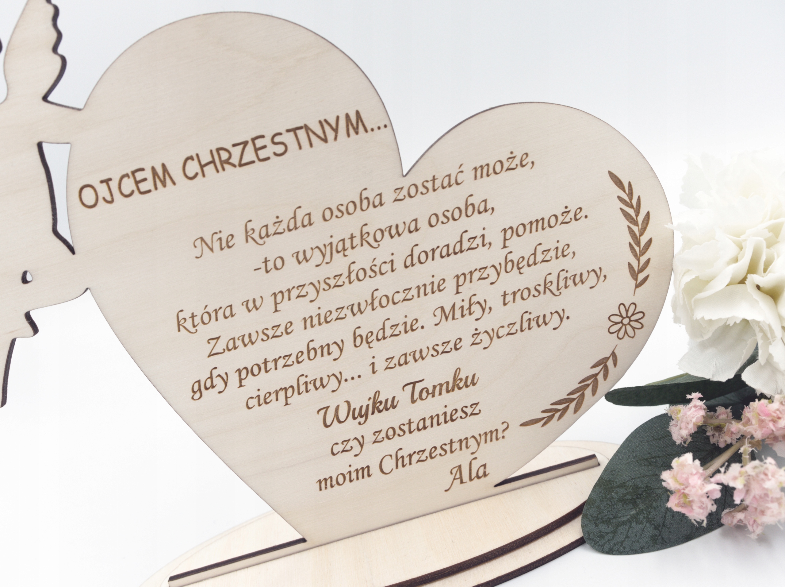 CIOCIU CZY ZOSTANIESZ MOJĄ CHRZESTNĄ chrzest 2 szt Wysokość produktu 23 cm