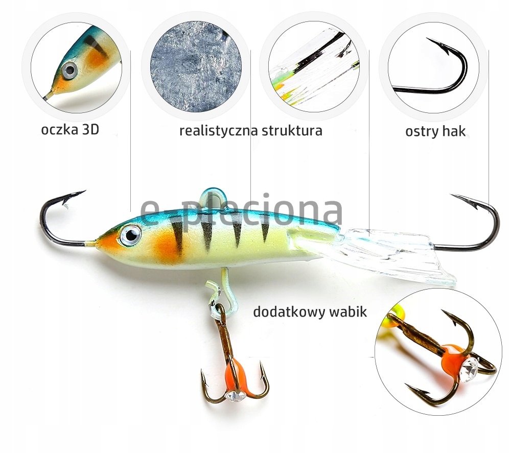 Błystka podlodowa balansówka 5cm 12g poziomka 014 Marka inna