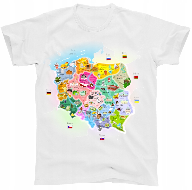 

Koszulka z Mapą Polski mapa t-shirt MP1w roz. M