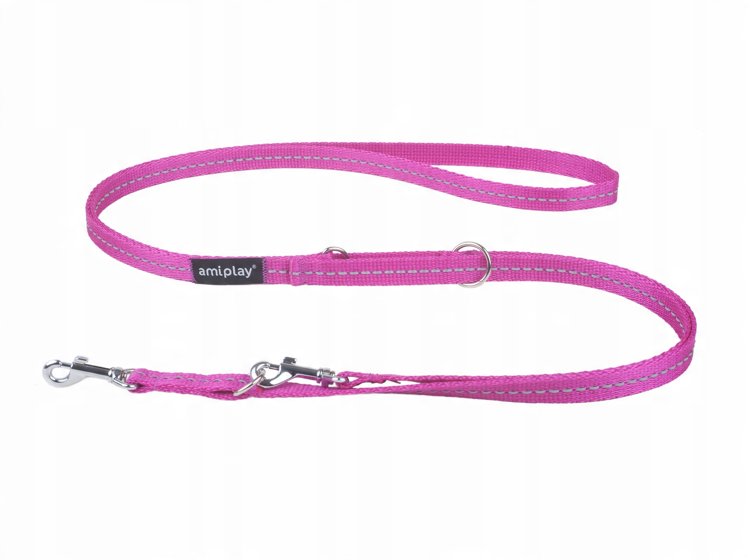

amiplay Smycz przepinana 6in1 Reflective S Różowa