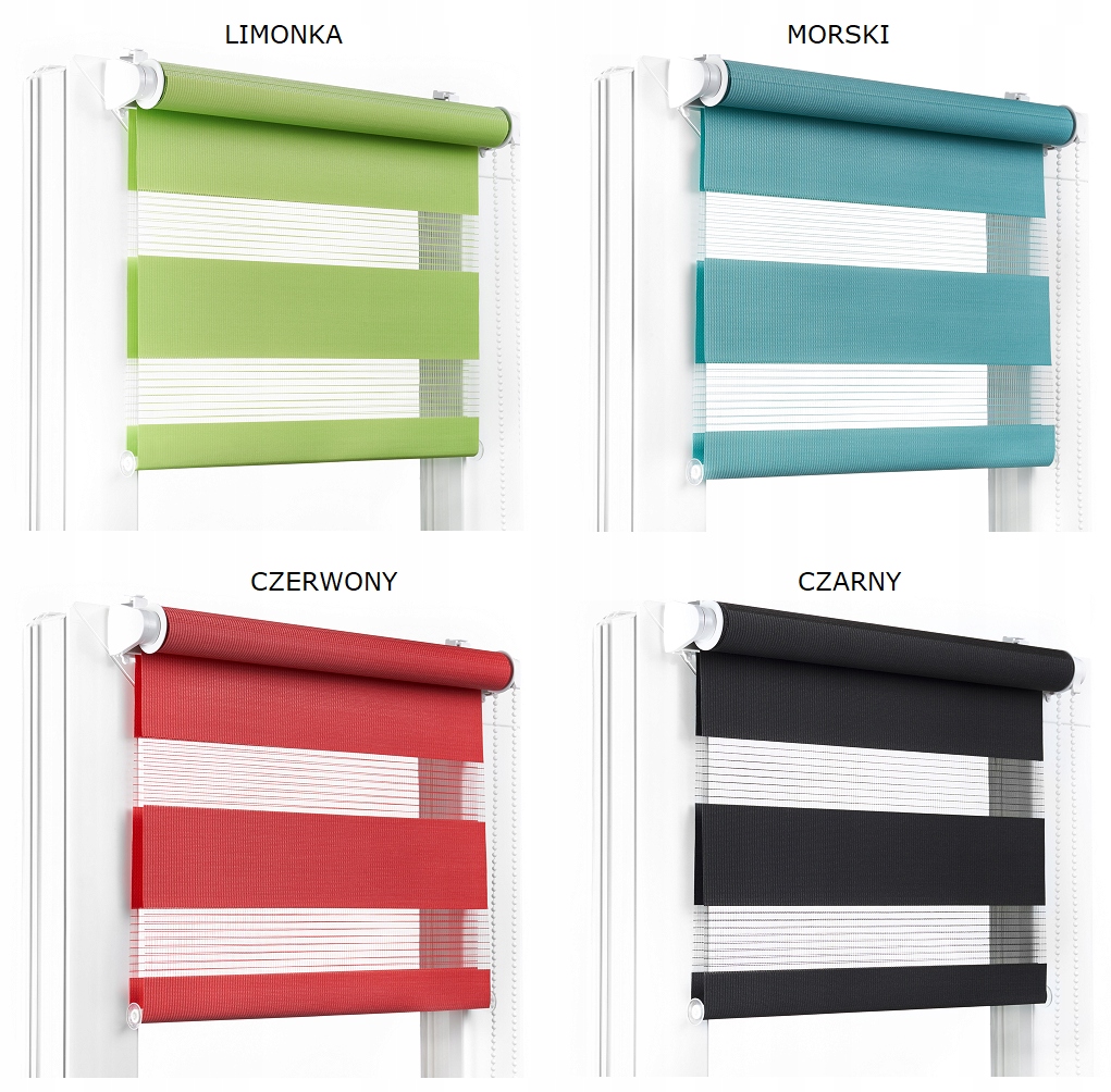 ROLETA DZIEŃ NOC 62x150 CM NAPINACZ RÓŻNE KOLORY Szerokość produktu 62 cm