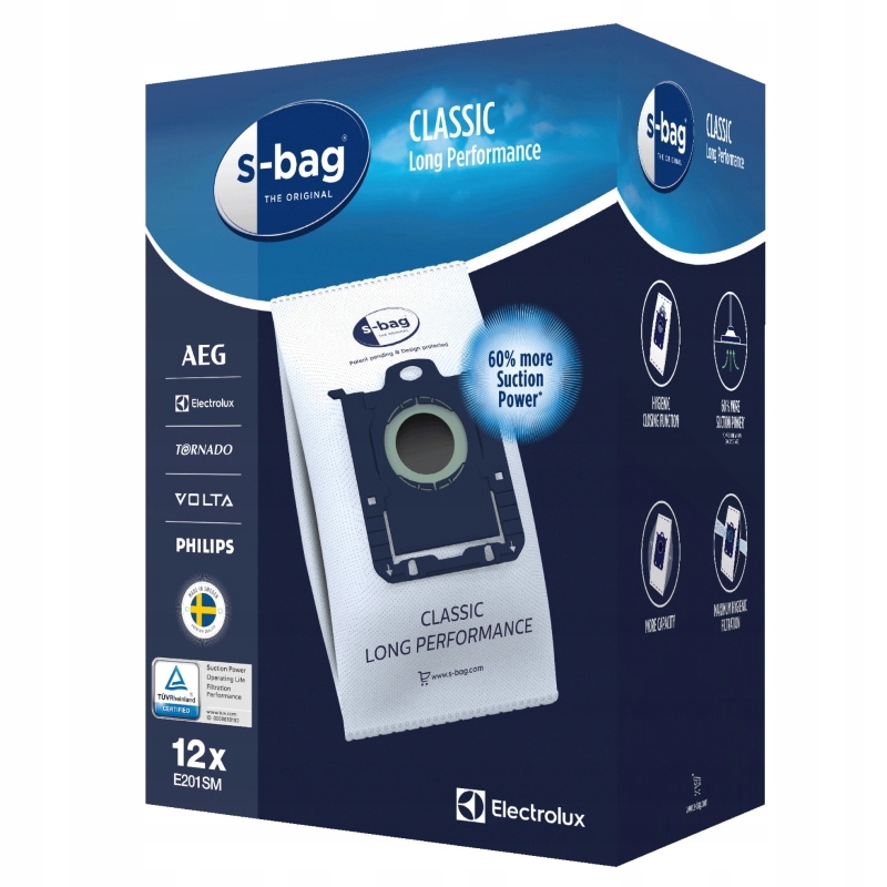 

12 x Worki S-bag E201M Electrolux Philips Oryginał
