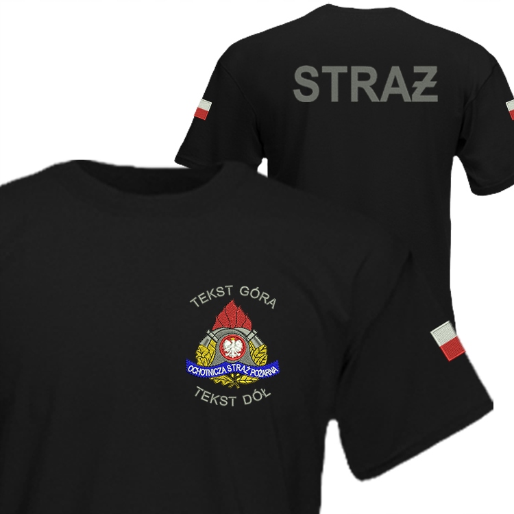 

Koszulka Straż Osp/psp z Haftem Nazwa Jednostki Pl