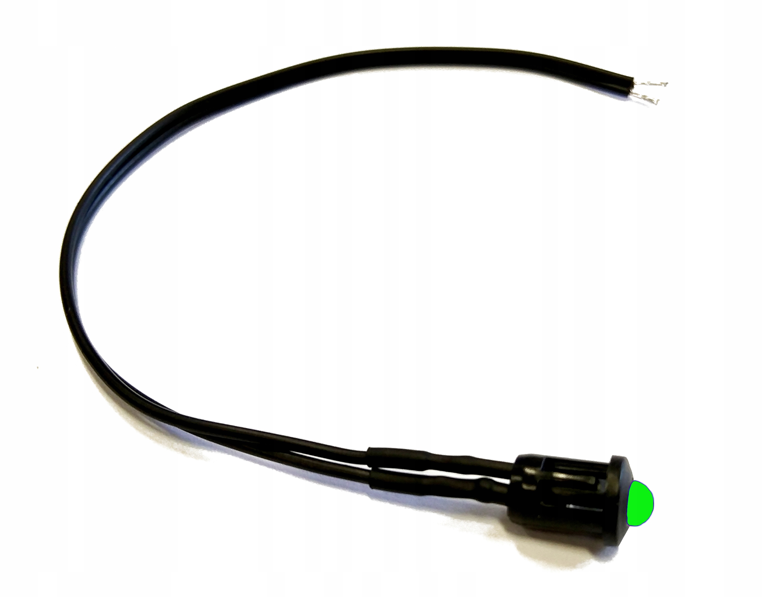 

Dioda Led 5mm 12V zielona przewód 20cm oprawka 8mm