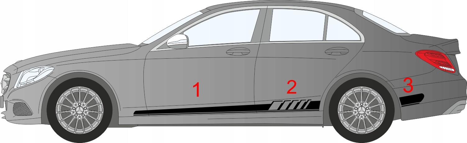 NAKLEJKI PASY MERCEDES BENZ C CLASS SEDAN 2014-18 Producent DesignArt