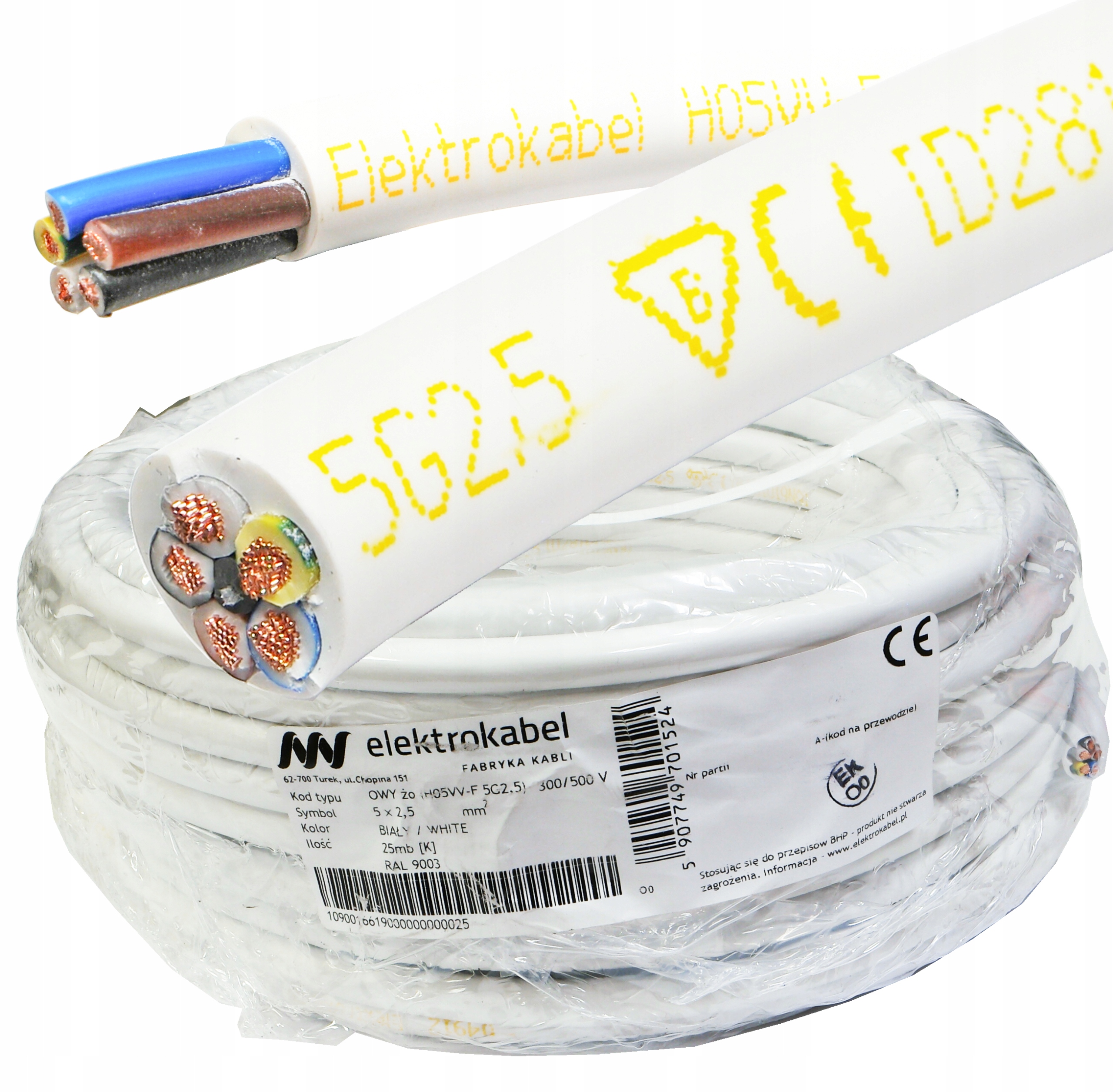 Kabelový Kábel 5x2,5 mm Linka Cu okrúhla 25 m