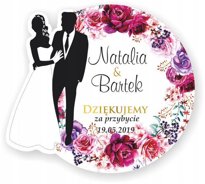 

Podziękowania dla Gości Magnes na lodówkę ślub 6cm