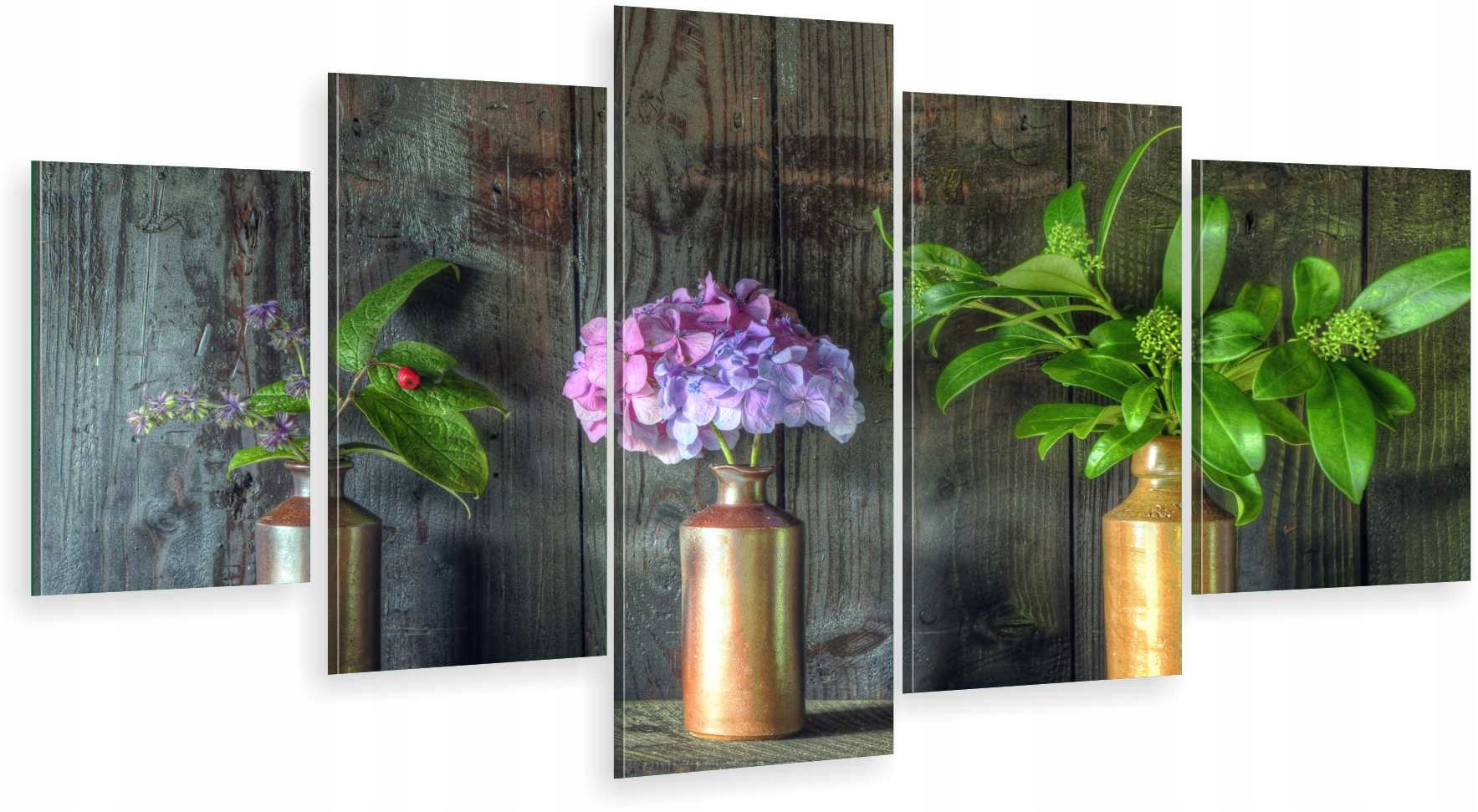 

Tryptyk 5-CZĘŚCI Na Ścianę Kwiaty Rośliny 980 Wz