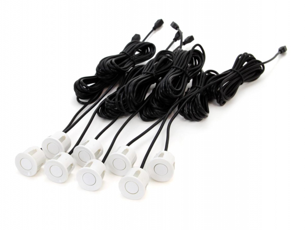 Czujniki parkowania PRZOD TYL 8 SENSOROW LED BIALE Detection direction front and back