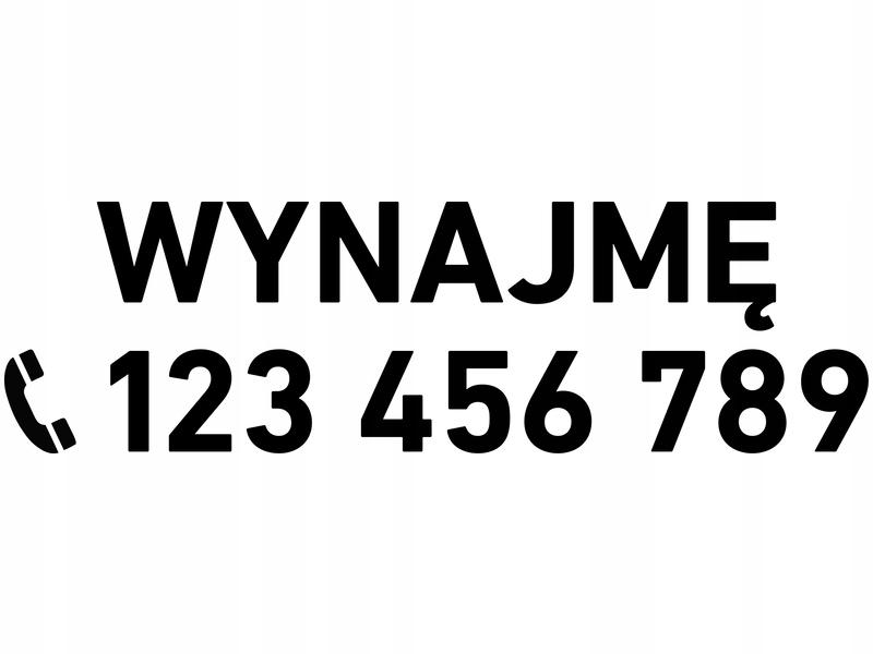 

Naklejka informacyjna Wynajmę Numer Telefonu 10 cm