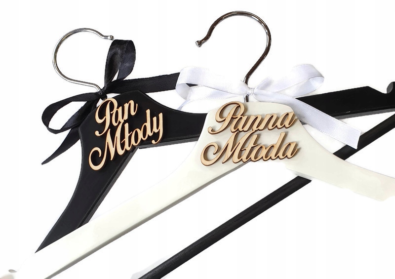 

Wieszaki Panna Młoda Pan Młody drewniany napis 3D