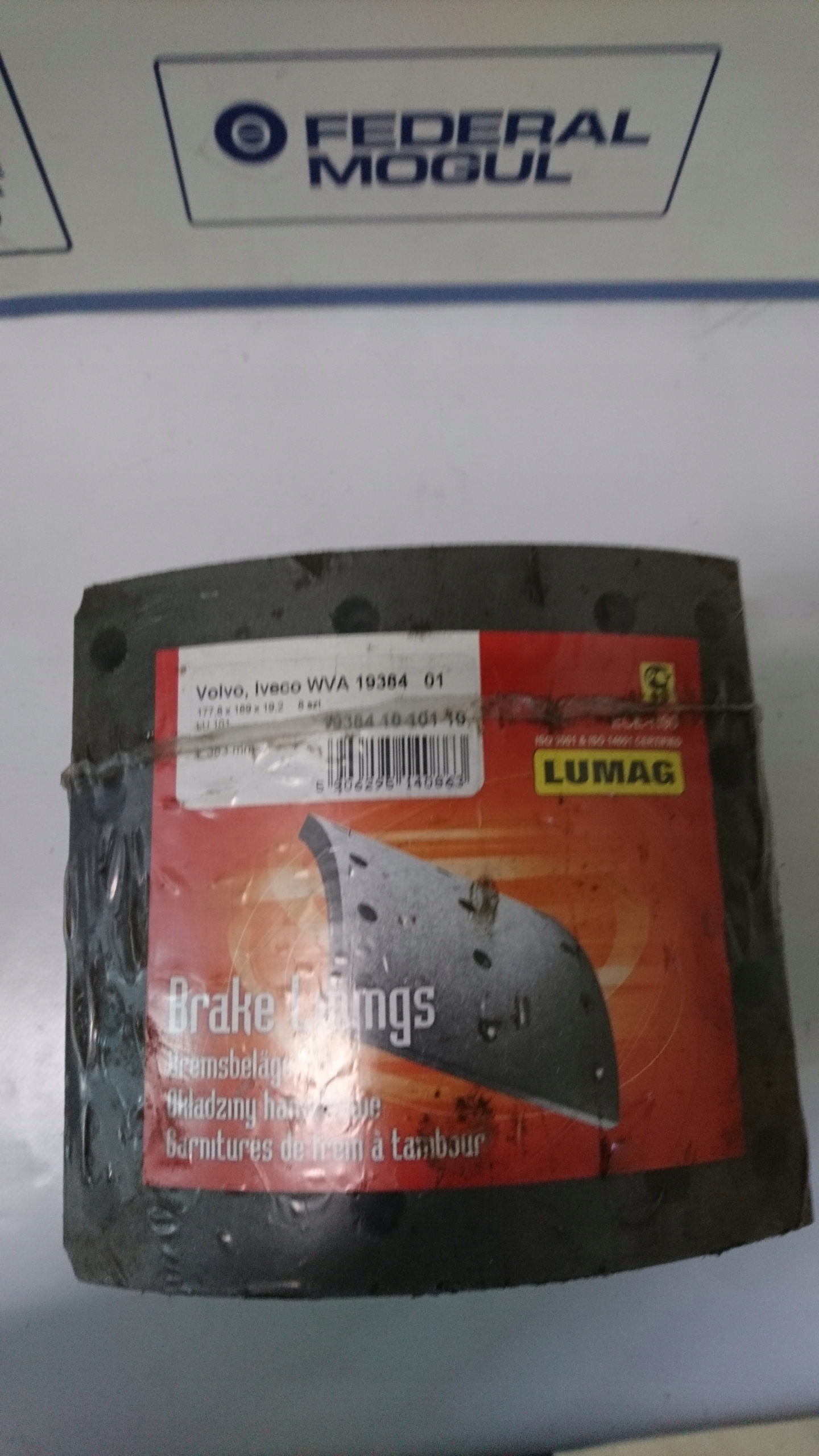 19,20 - Гальмівні колодки Iveco EuroTech Cargo WVA 19384