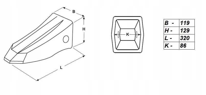 7T3402PT - Зуб ковша системы Cat J400 зарядное устройство колпачок
