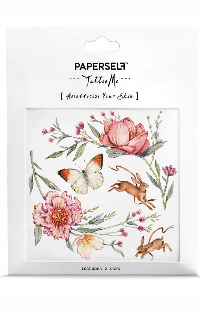 

Paperself Tatuaż naklejany Róże i Zające dla niej