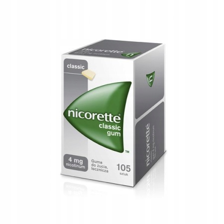 Жевательная резинка Nicorette Classic 4 мг 105 жевательная резинка do žucia