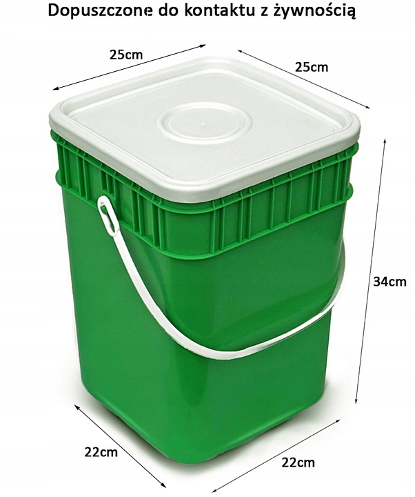 POJEMNIK NA KAPUSTĘ KAPUŚNIAK WIADRO 15L z pokrywą Materiał wykonania tworzywo sztuczne