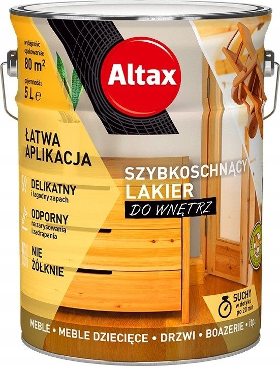 

Altax Szybkoschnący Lakier Do Drewna 5L Połysk